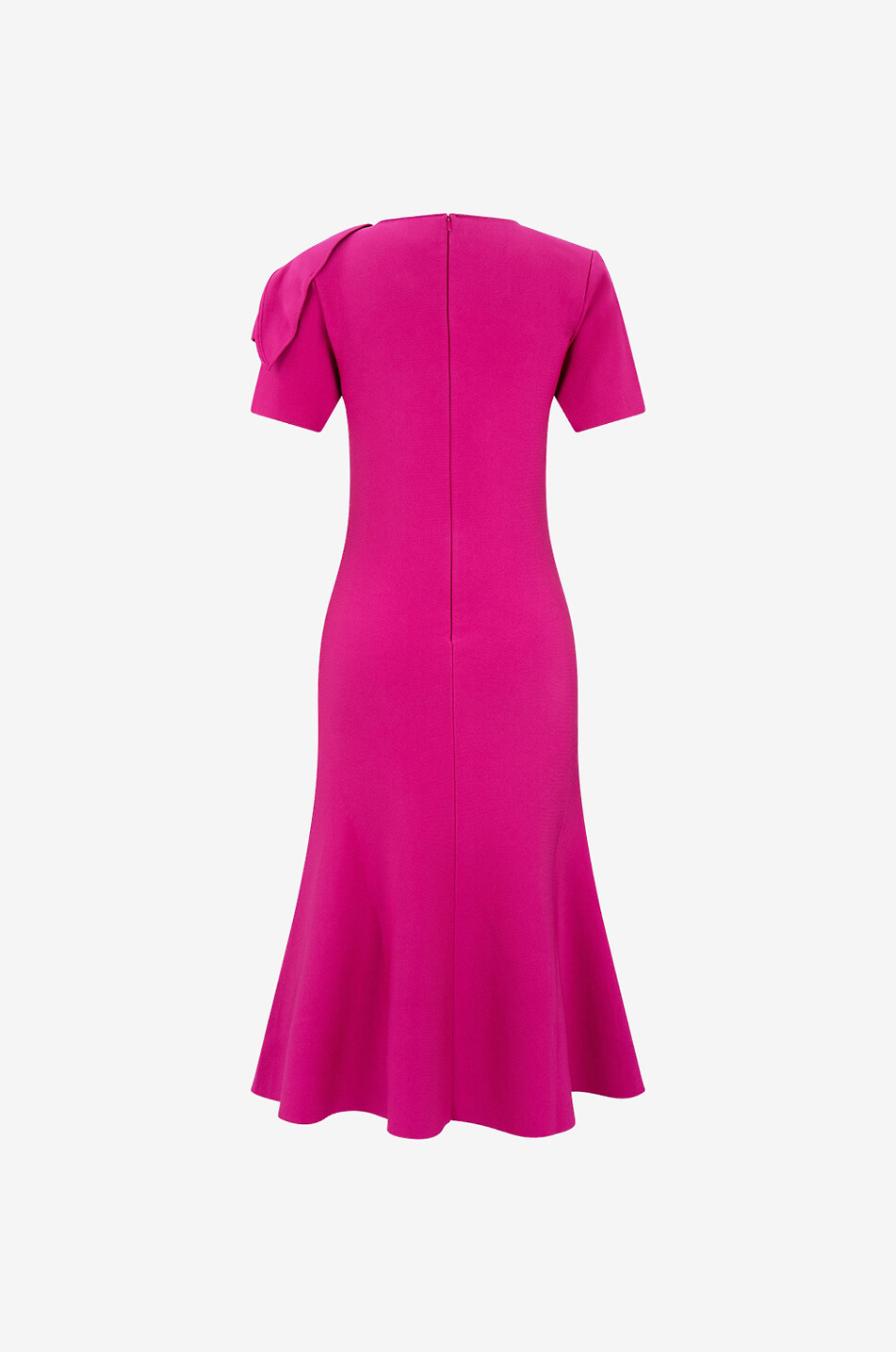 ROLAND MOURET Robe midi évasée en maille détail noeud Femme ROSE 2