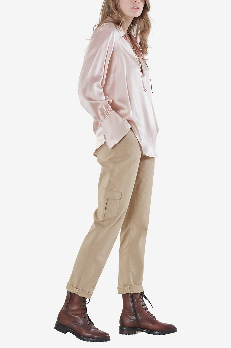Blouse à manches longues en soie Elin