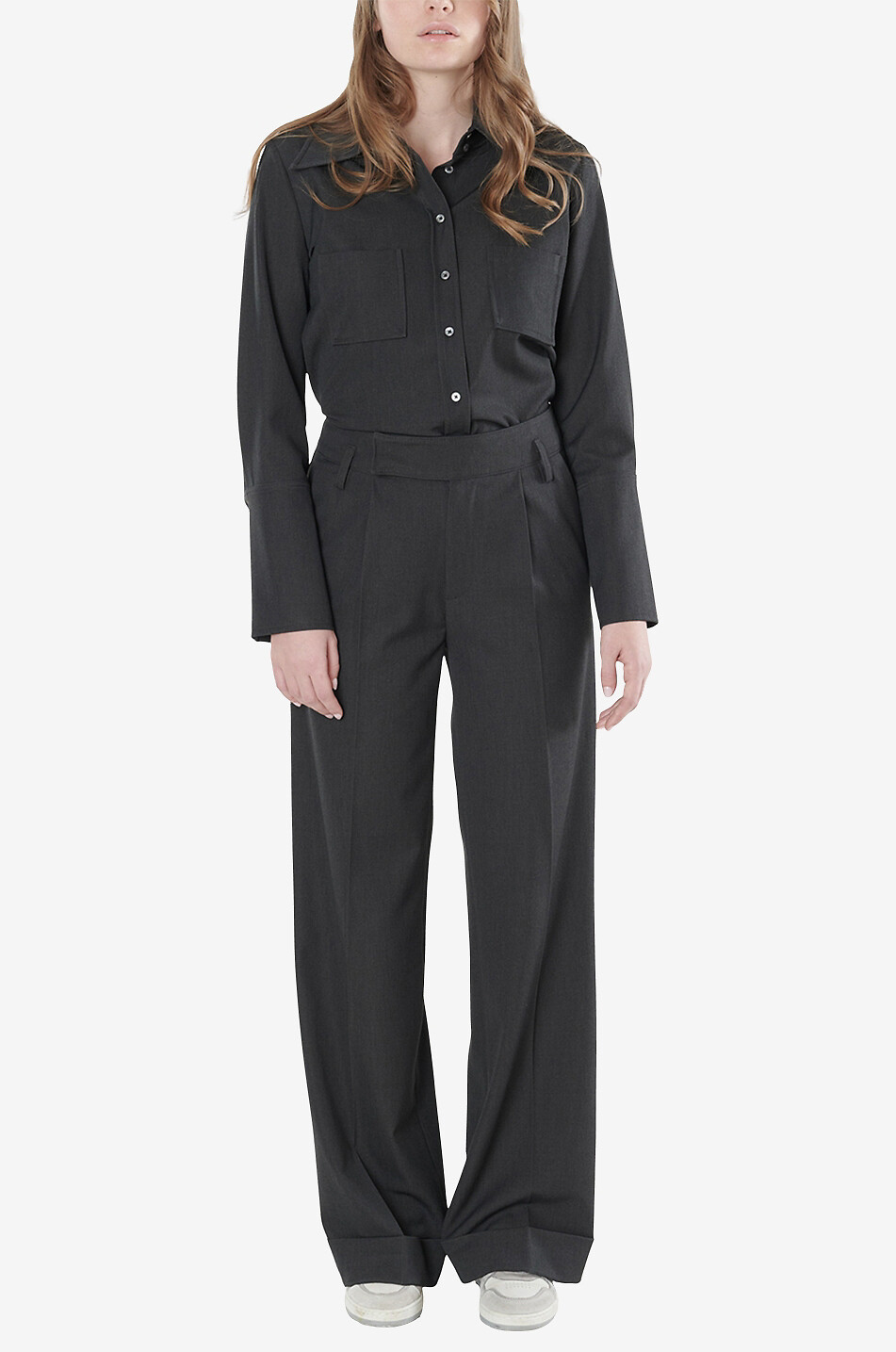 HANA SAN Chemise à manches longues en coton Lucia Femme GRIS FONCÉ 4