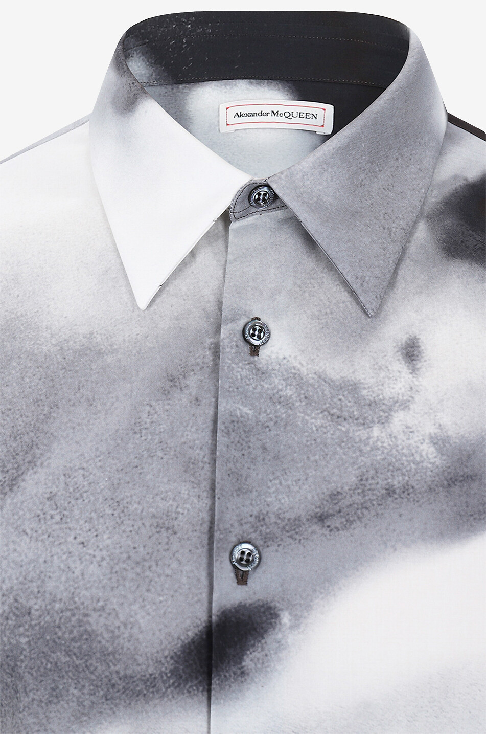 ALEXANDER McQUEEN Solarised Flower printed poplin shirt Men Colourless 3