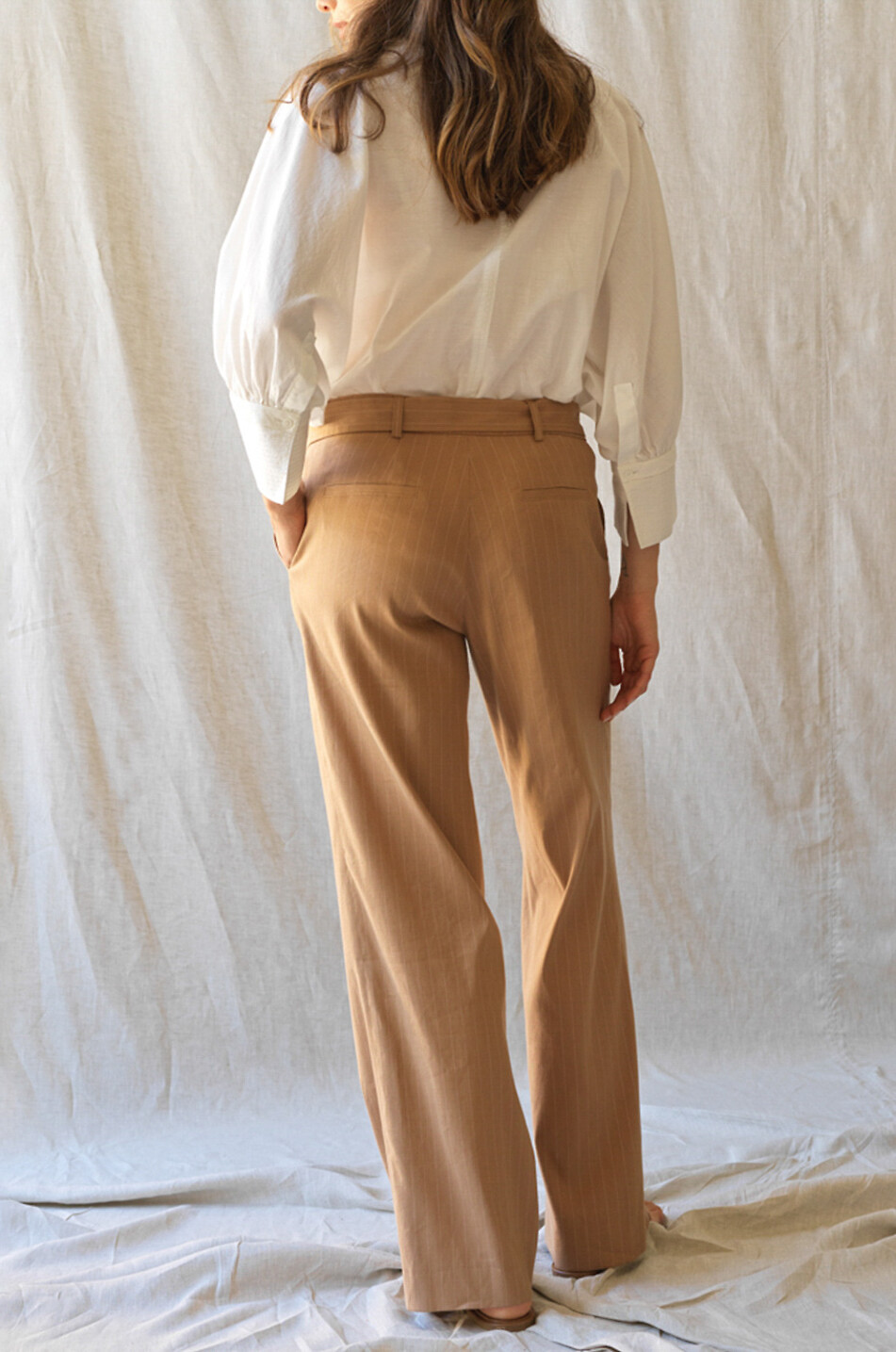 Toni linen and viscose wide-leg trousers