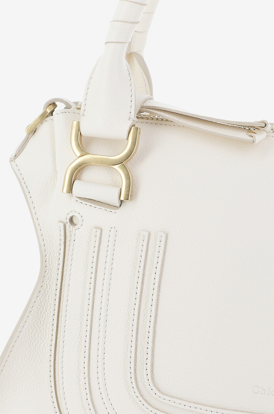 CHLOE Marcie Medium double carry grained leather bag Women WHITE 6