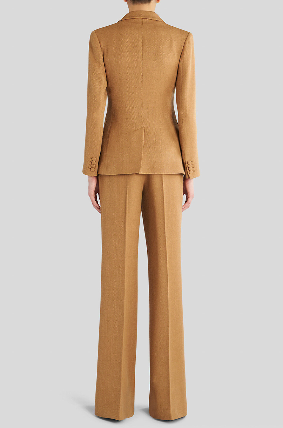 Einreihiger Twillblazer mit Blütenstickereien
