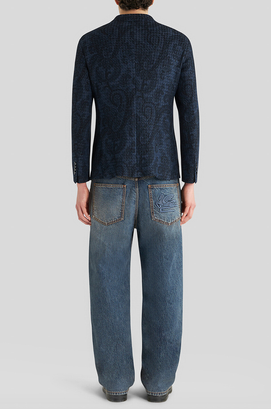 Blazer slim en jersey motifs Paisley