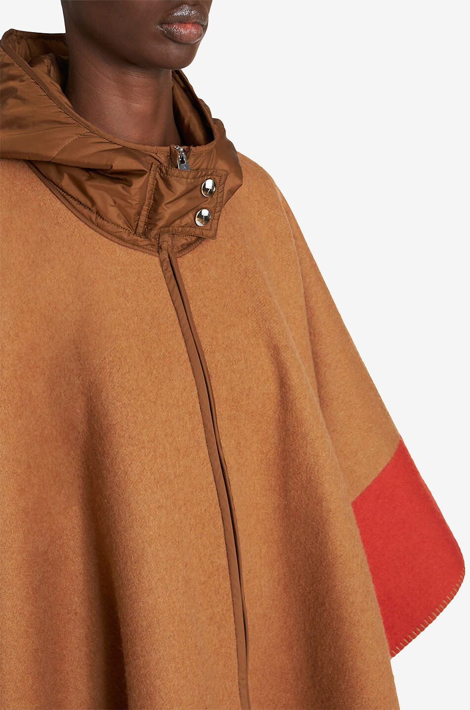 ETRO Cape colour block à capuche Pegaso Femme MARRON CLAIR 5