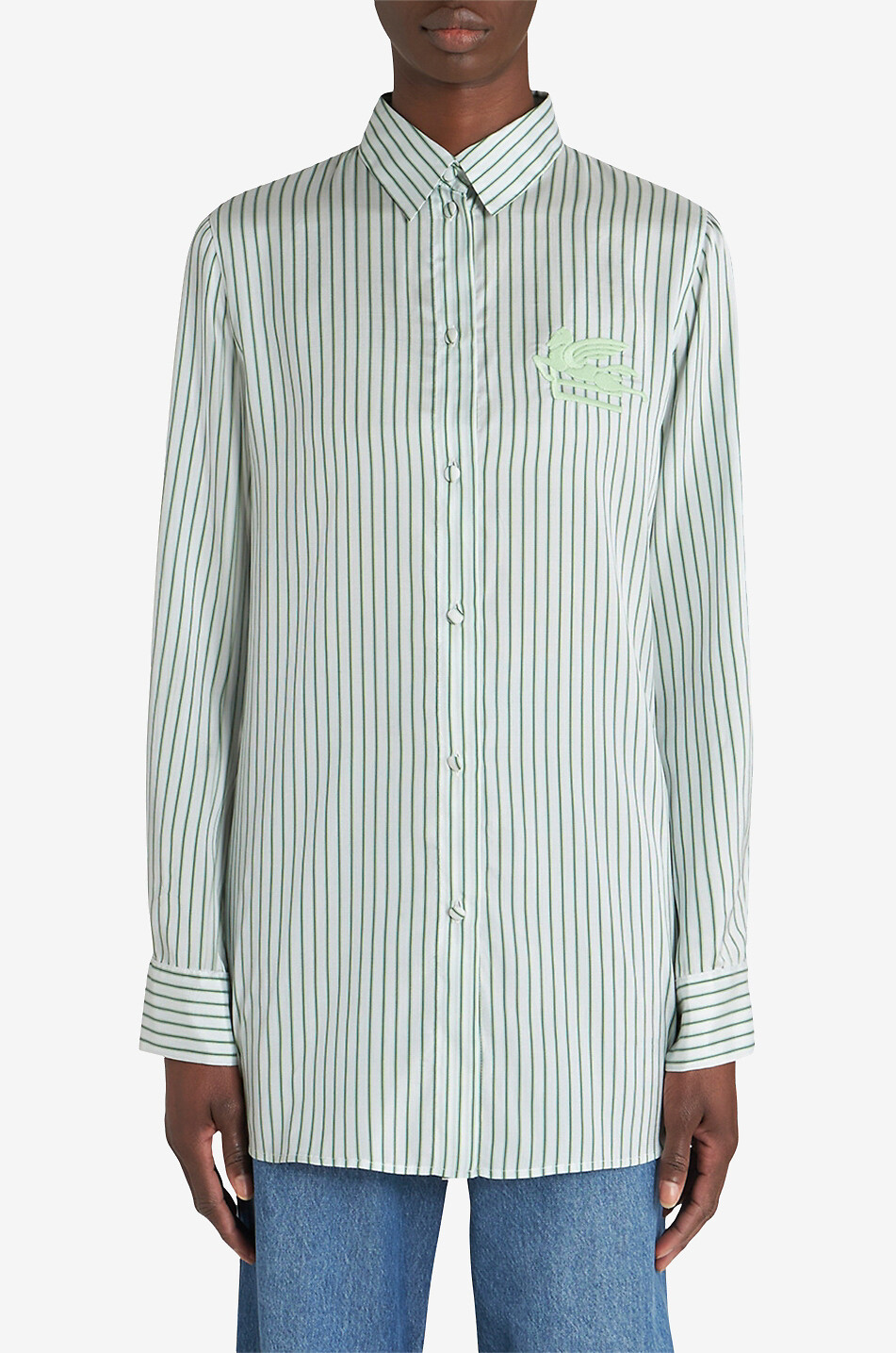 Pegaso striped oversize silk shirt