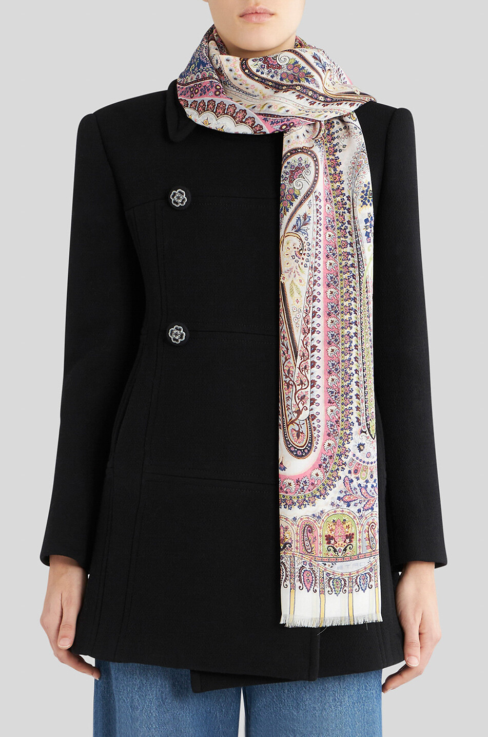 ETRO Delhy georgette scarf with Paisley pattern Women MULTI COLOURED 2
