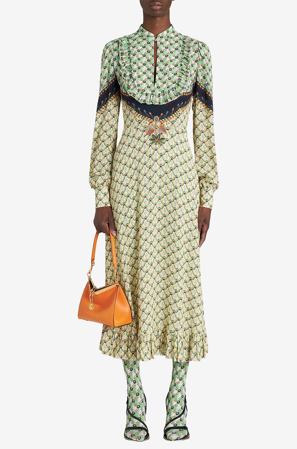 Robe longue en crêpe imprimée Floralia