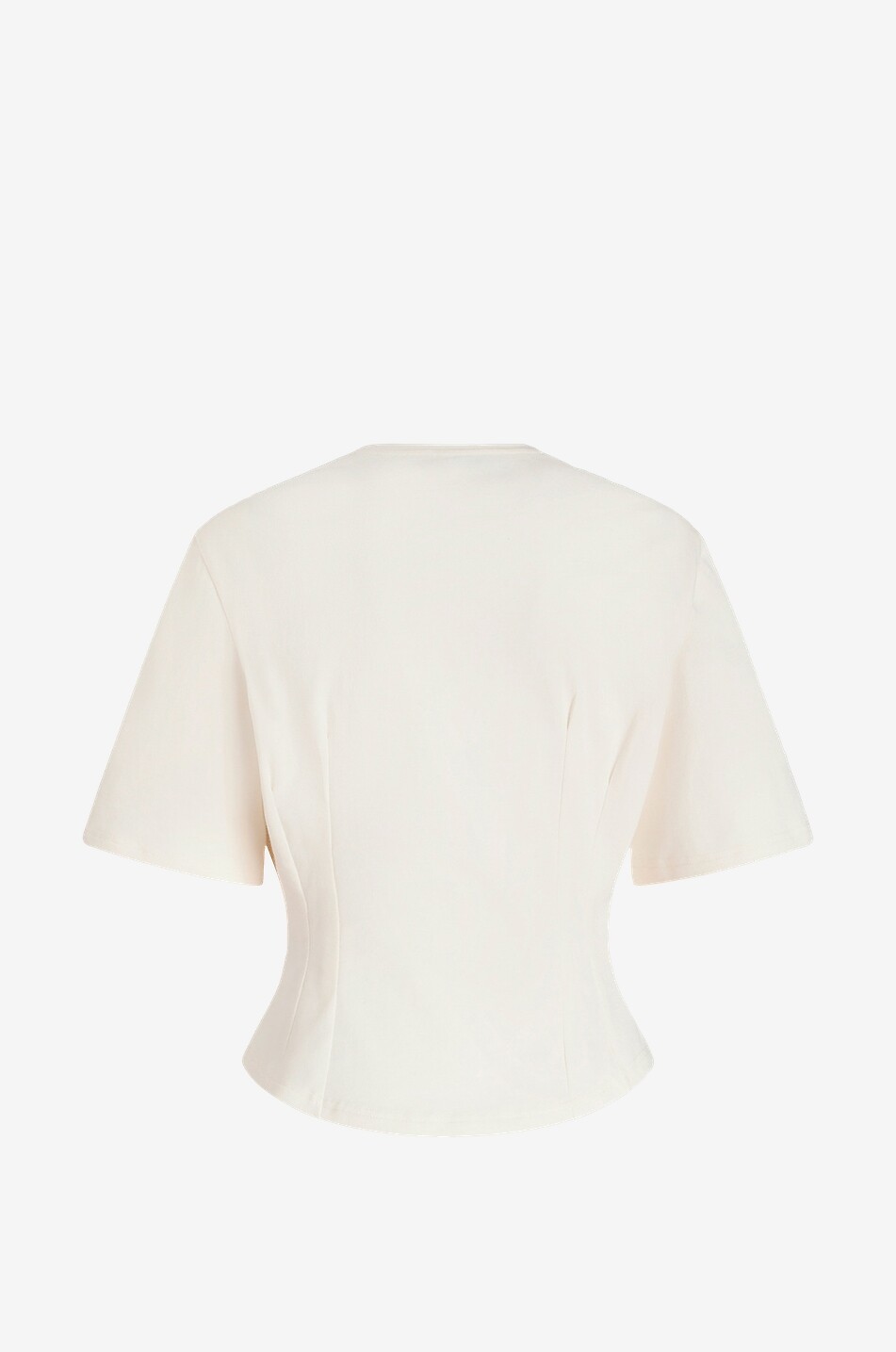 Tailliertes T-Shirt mit Stickerei Flowers & Leaves