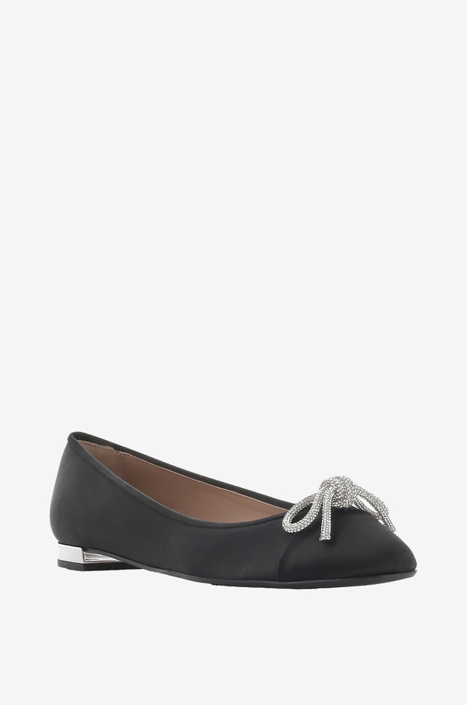 AQUAZZURA Satin-Ballerinas mit Kristallen Parisina 15 Damen SCHWARZ 1