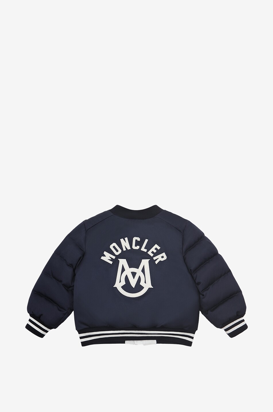 MONCLER Gesteppte Satin-Baby-Bomberjacke Dives Junge BLAU 2