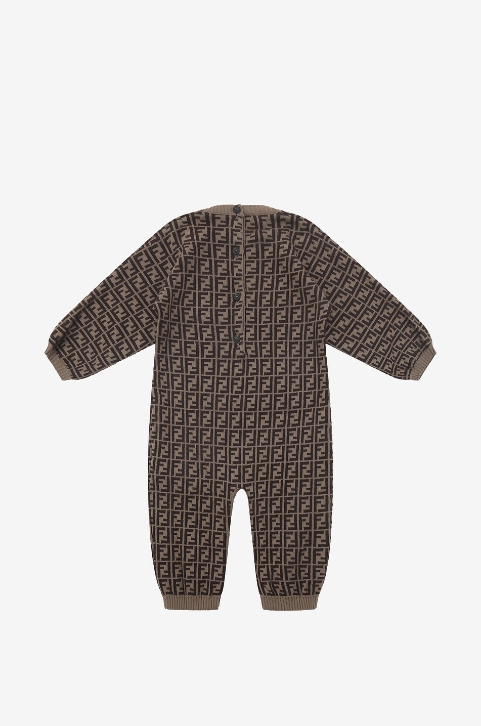 FENDI FF jacquard knit baby all-in-one Baby Colourless 2