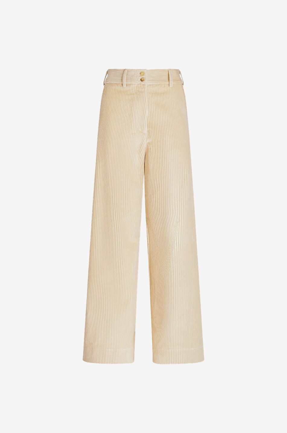 Weite Hose mit hoher Taille aus Cordsamt