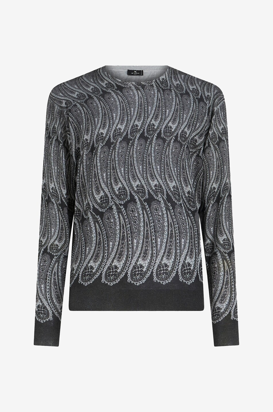 ETRO Paisley Wings fine cashmere and silk jumper Men DARK GREY 1