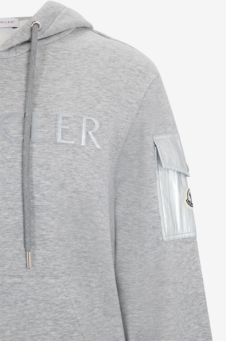 Hooded full zip sweatshirt with silver tone detailing