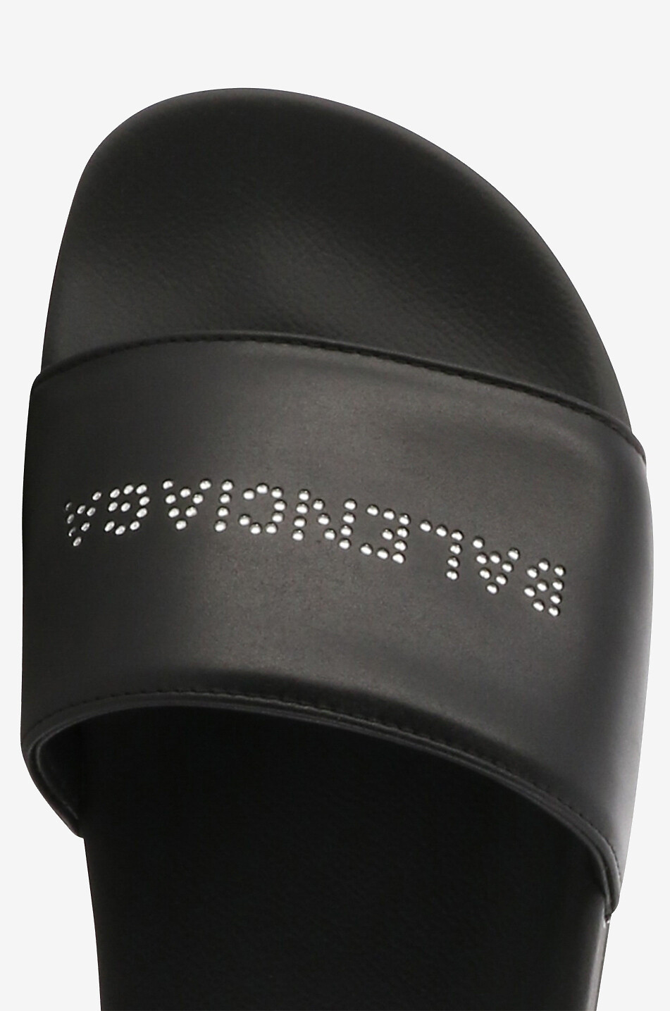 BALENCIAGA Mules plates en cuir et cristaux Pool Slides Femme NOIR 3