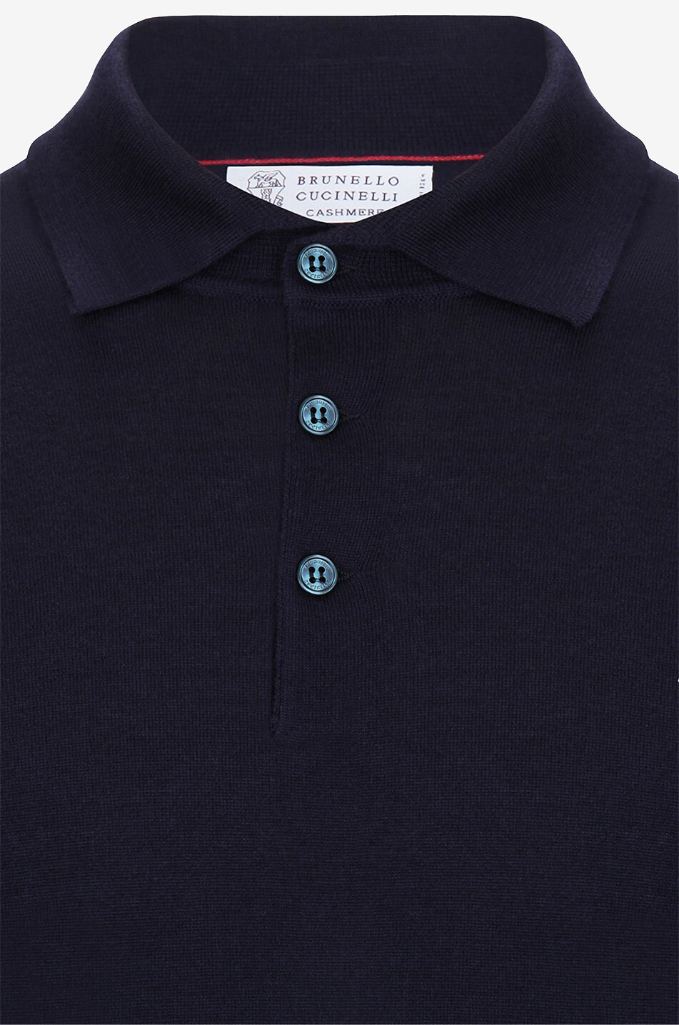 BRUNELLO CUCINELLI Woll- und Kaschmir-Strick-Langarm-Polohemd Herren DUNKELBLAU 3