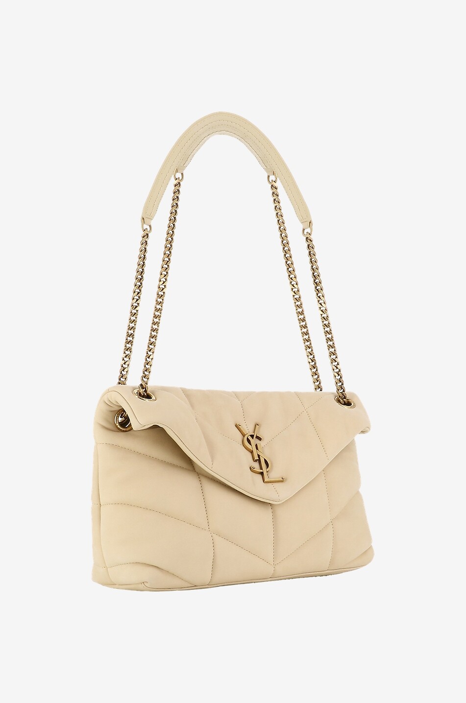 Puffer Small quilted nubuck leather shoulder bag SAINT LAURENT