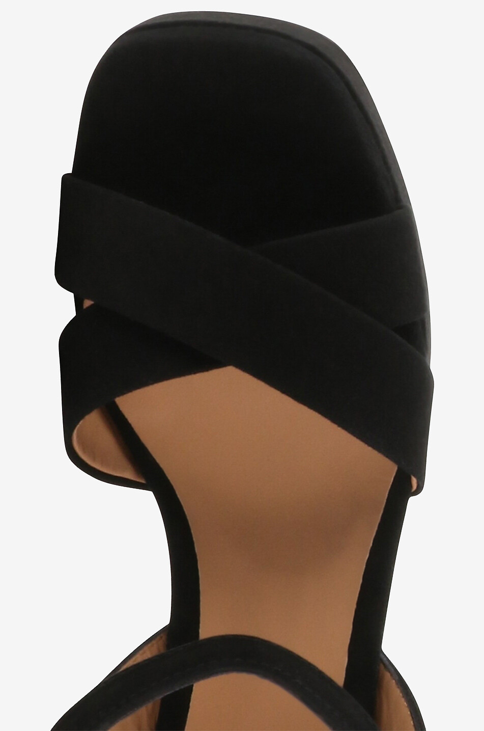 Sandales à plateau et talon carré en daim