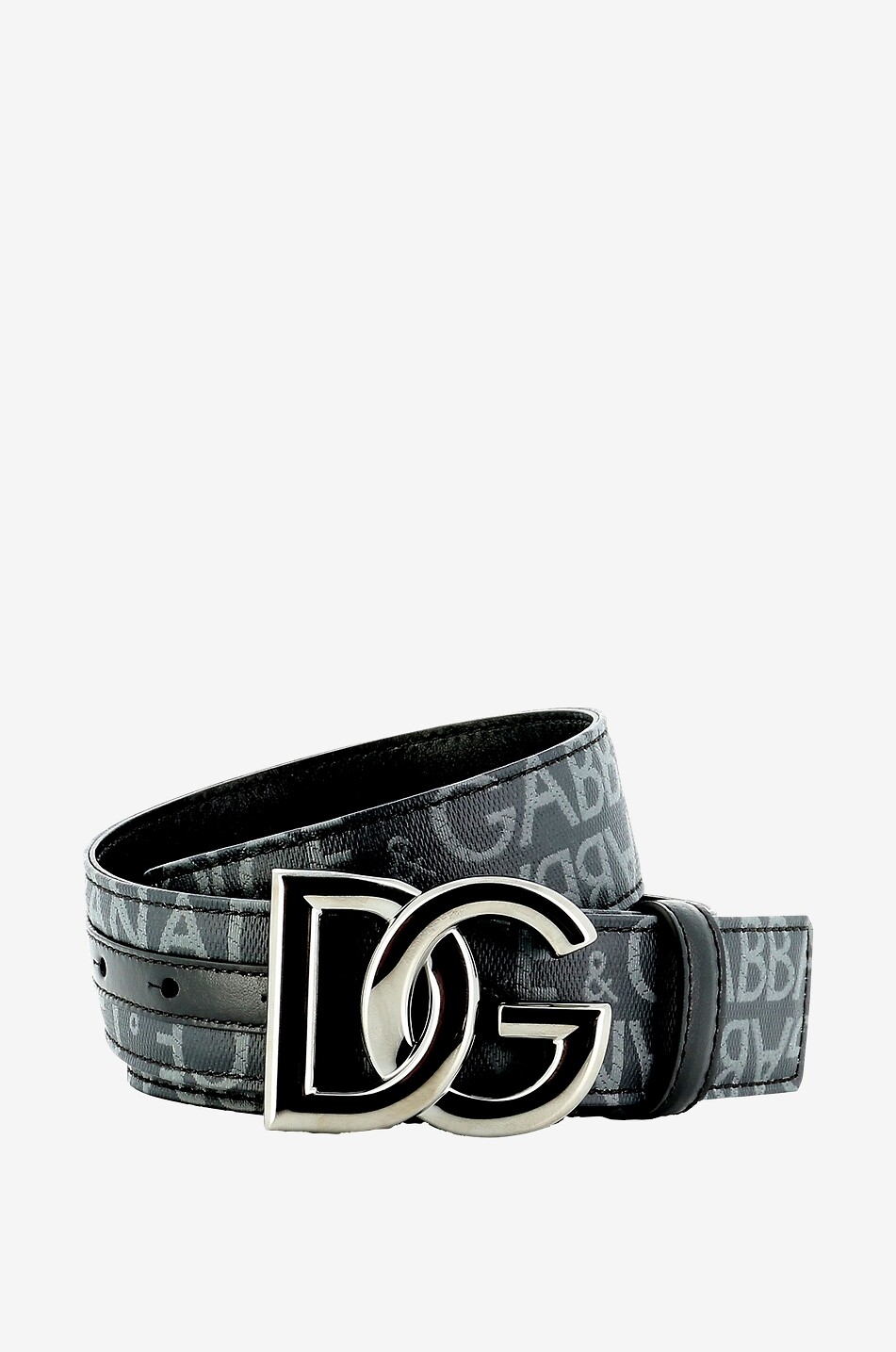 DOLCE & GABBANA DG logo pattern canvas belt - 35 mm Men BLACK 1