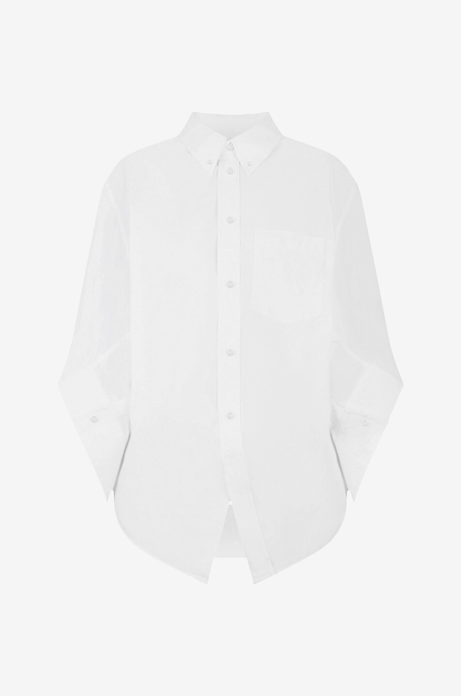 BALENCIAGA Twisted Swing BB Corp oversize poplin shirt Women WHITE 1