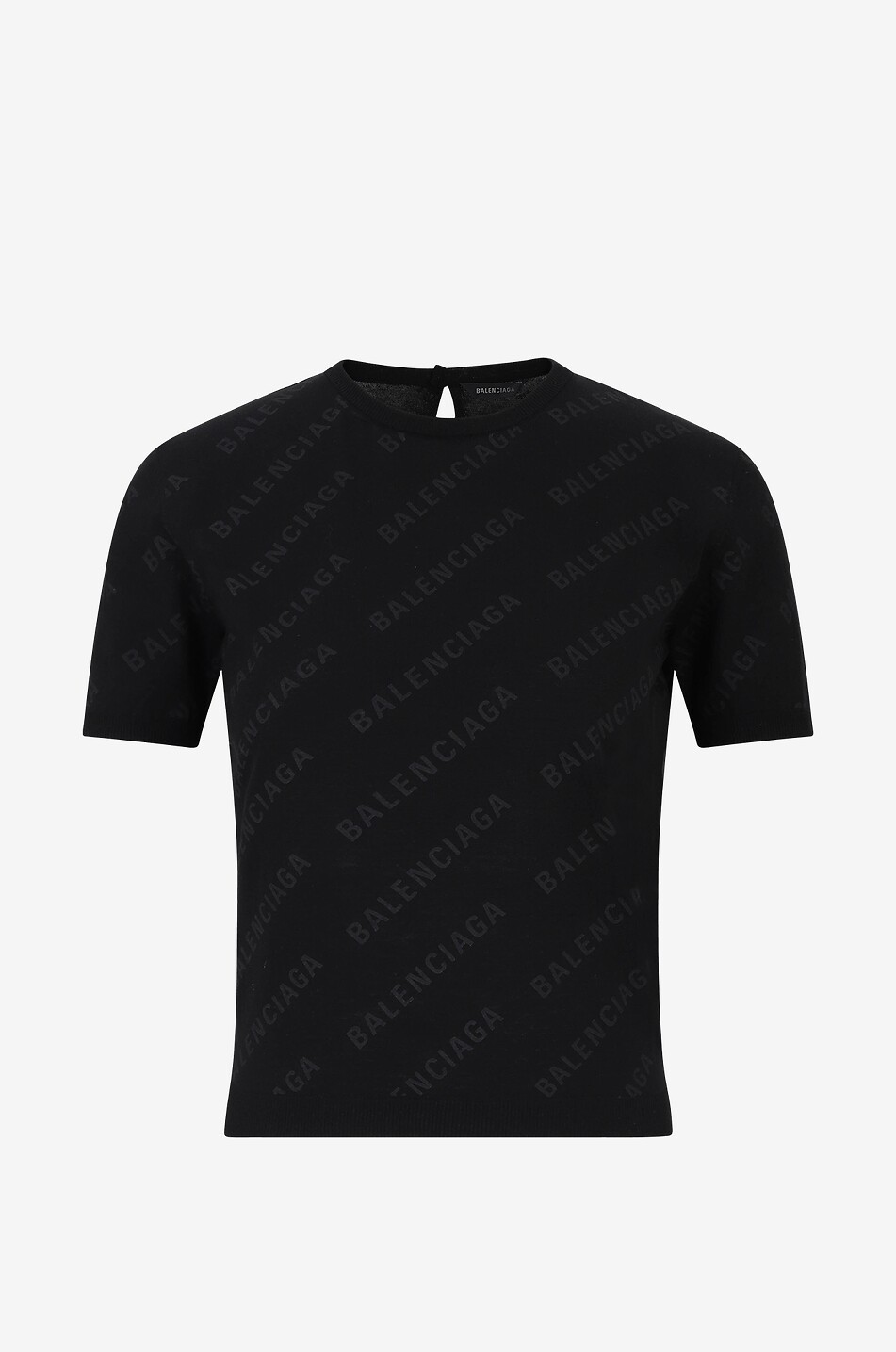 Logo All Over cropped short-sleeved jumper