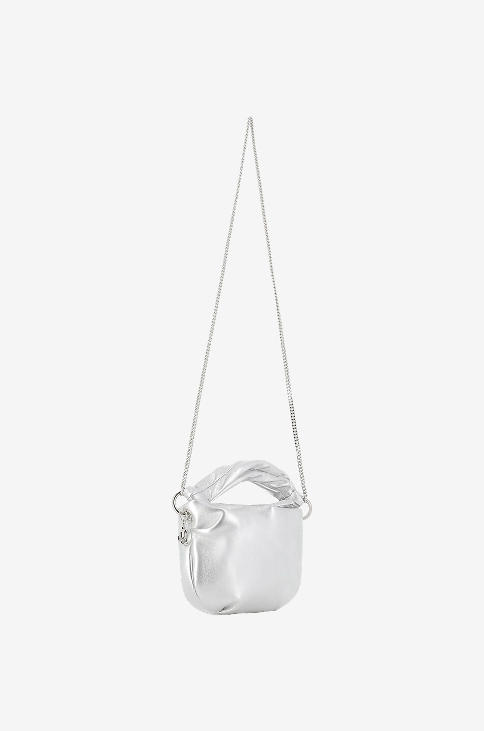 JIMMY CHOO Sac à main en cuir métallisé Bonny Femme ARGENT 6