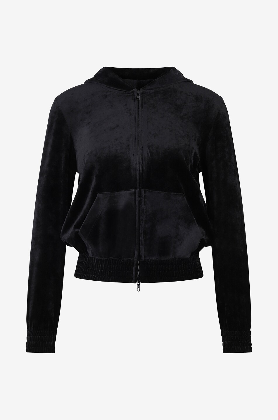 BB Paris Strass full-zip hooded velvet sweatshirt