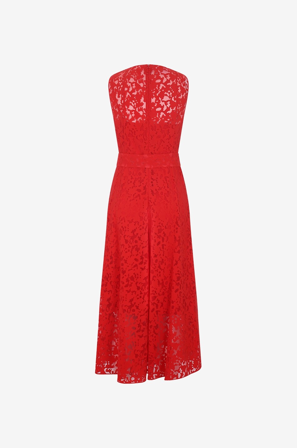 Robe midi en dentelle sans manches