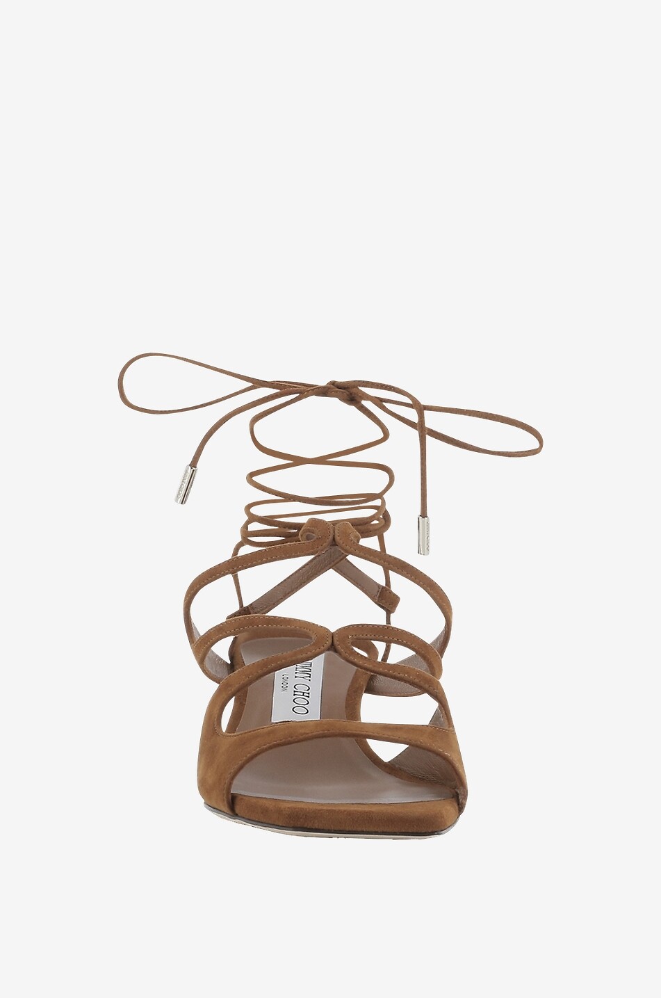 JIMMY CHOO Kittenheel-Sandalen zum Schnüren Azure 50 Damen BRAUN 2