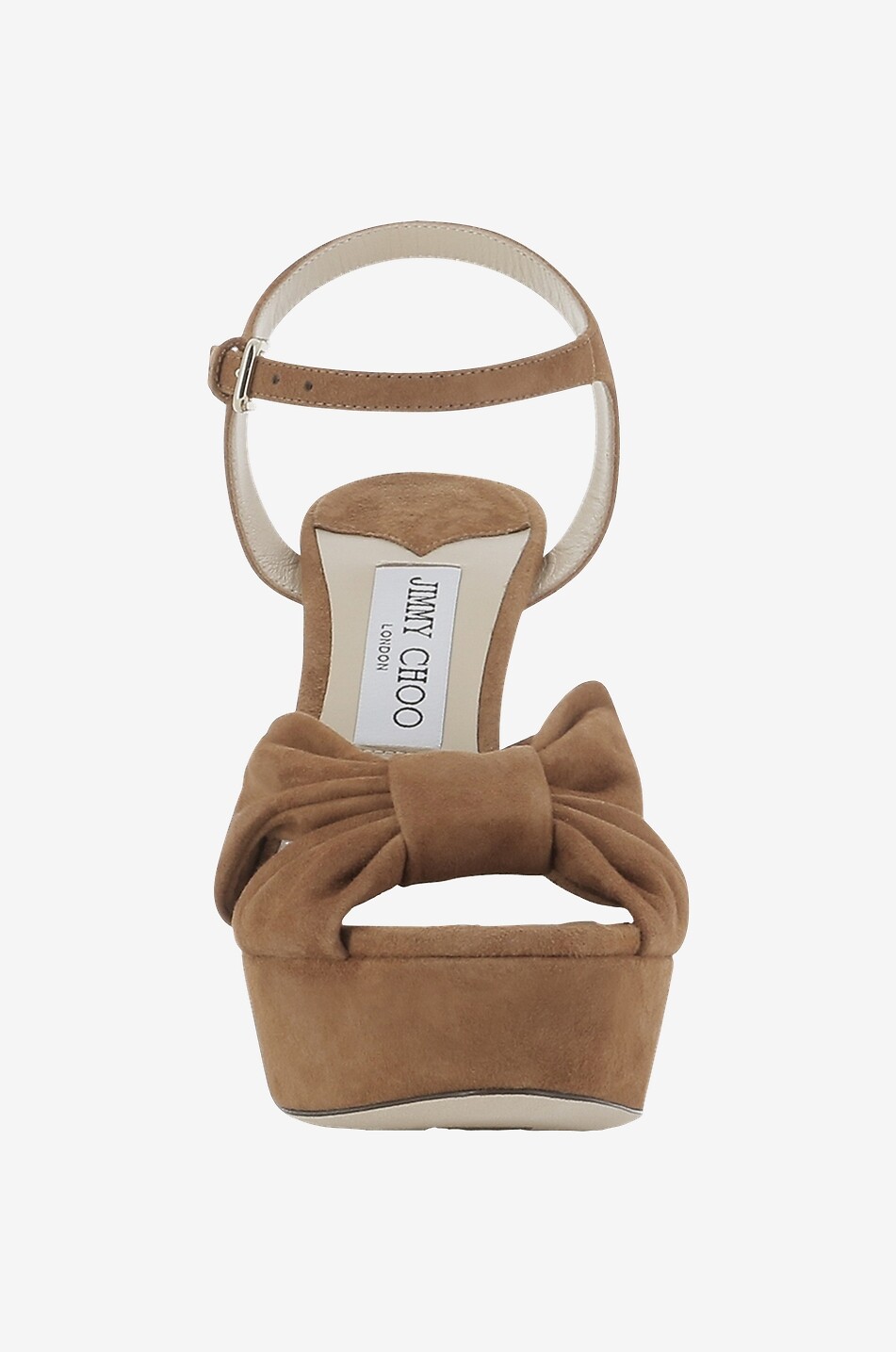 JIMMY CHOO Sandales à plateau en daim Heloise 120 Femme MARRON 2