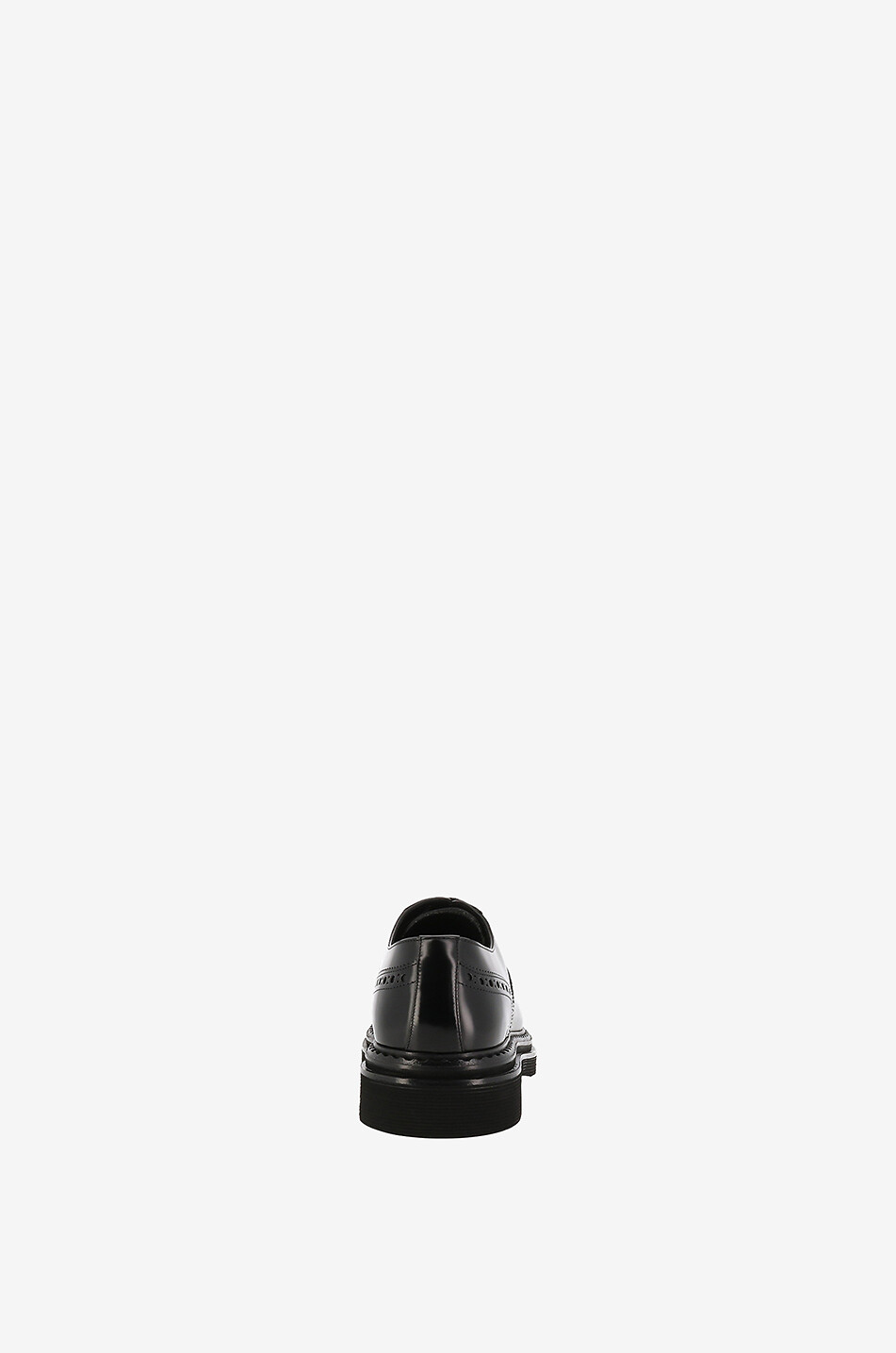 Brushed perforated leather lace-up shoes