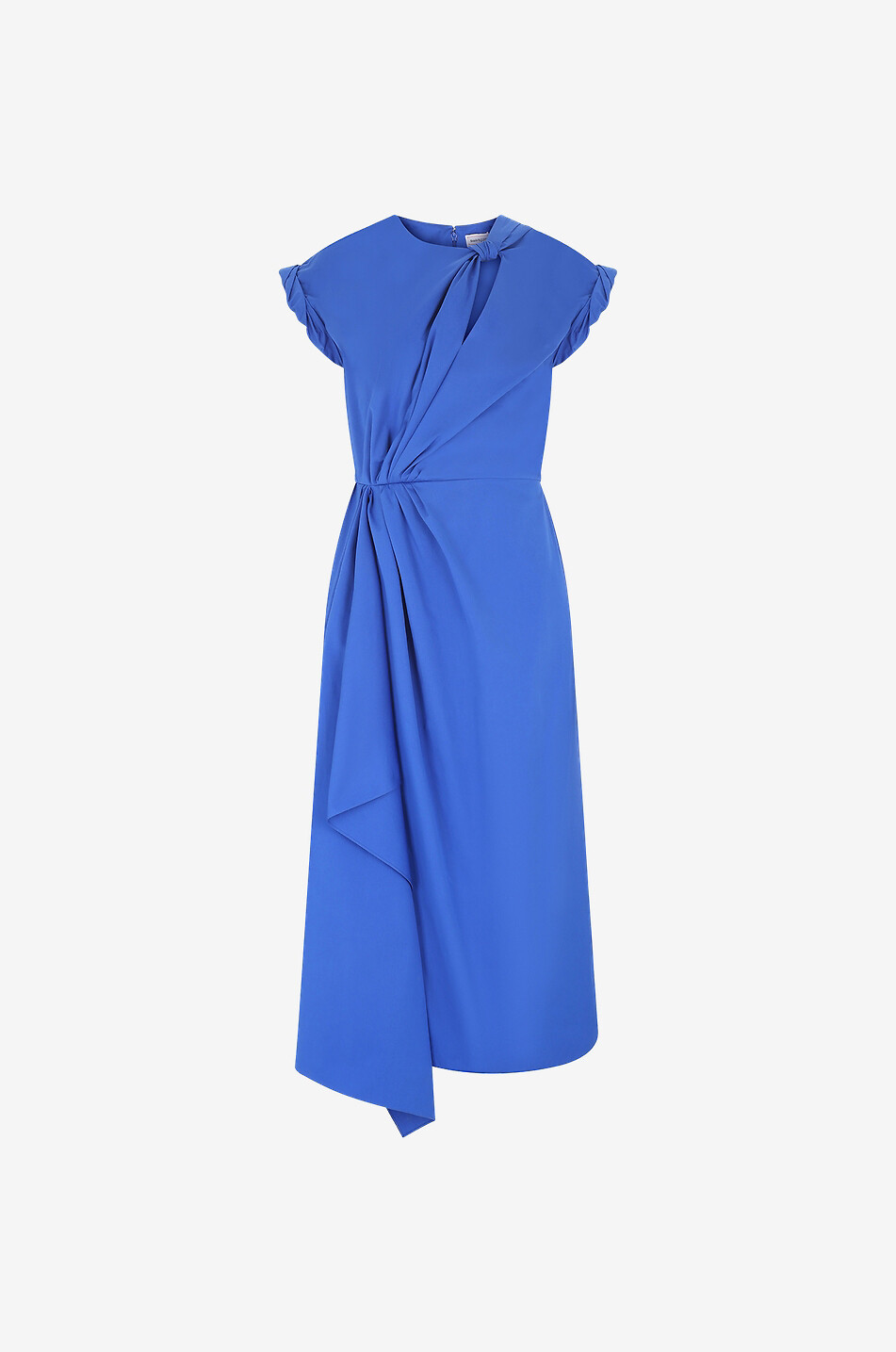 Draped poplin midi dress