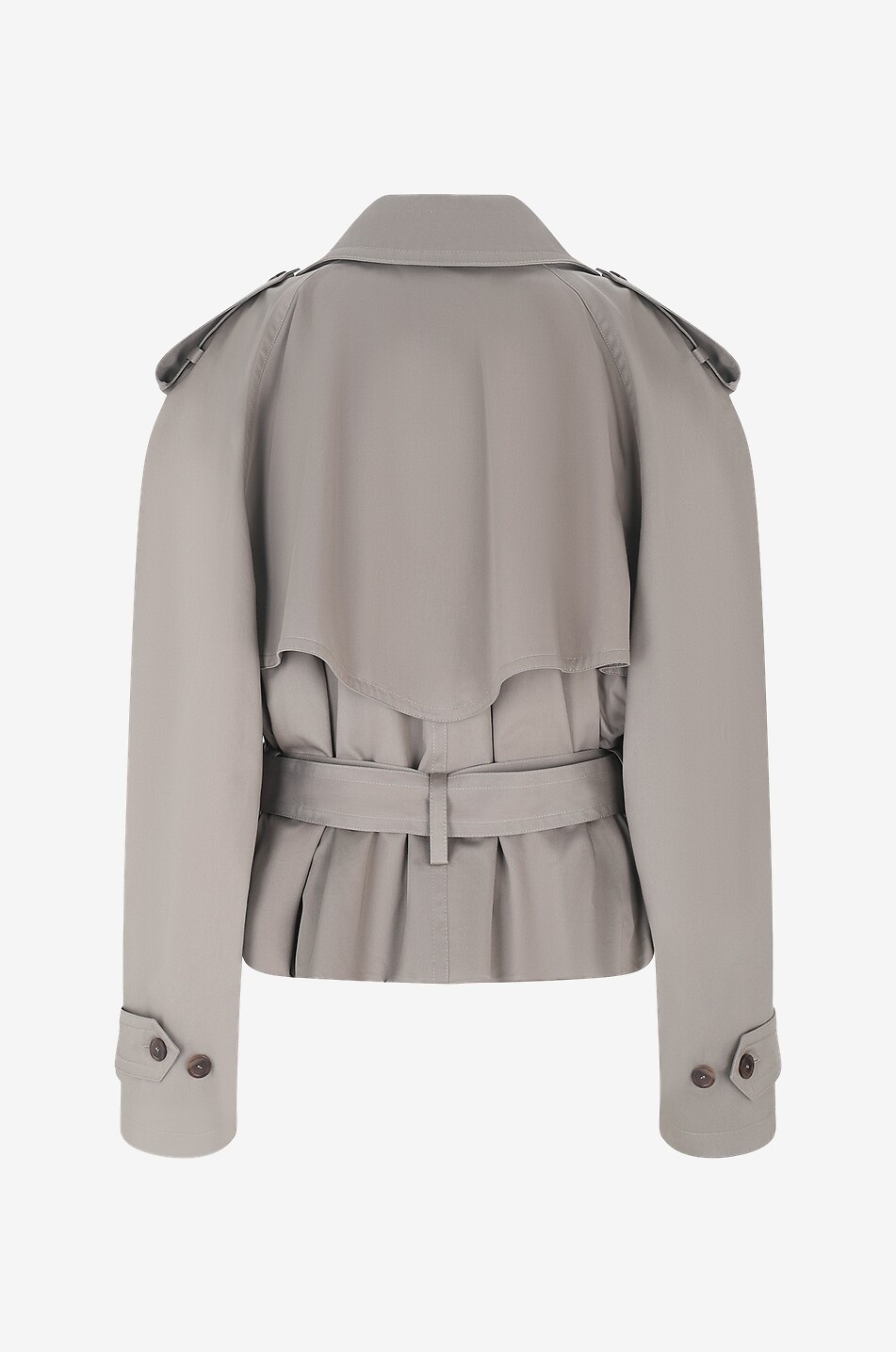 Folded cropped oversize trench coat
