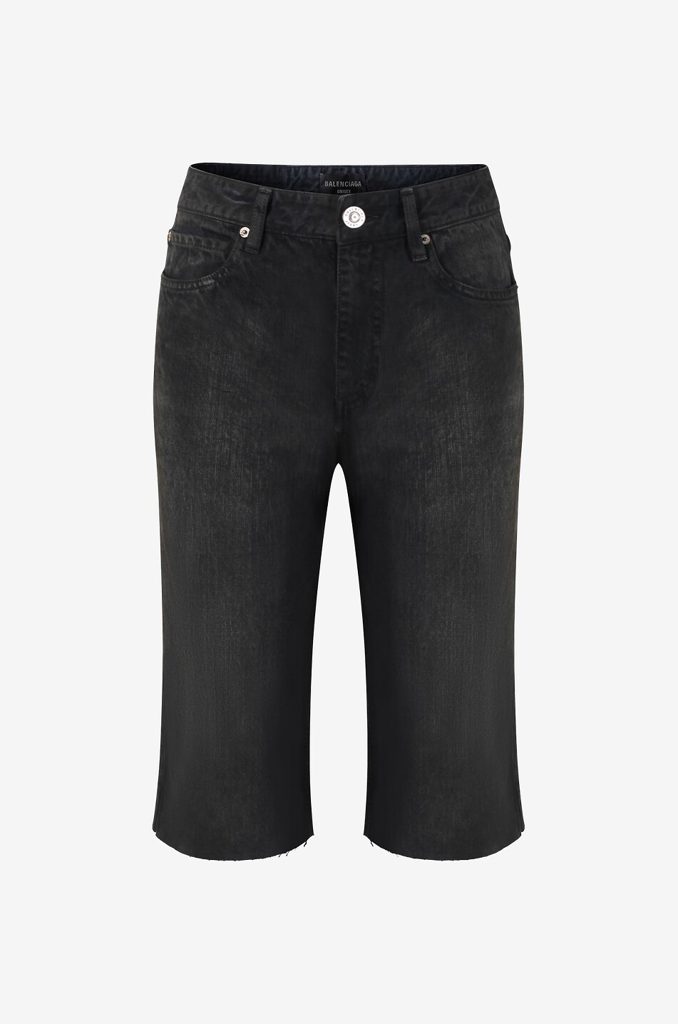 BALENCIAGA Ausgefranste Denim-Shorts Slim Havana Herren DUNKELBRAUN 1