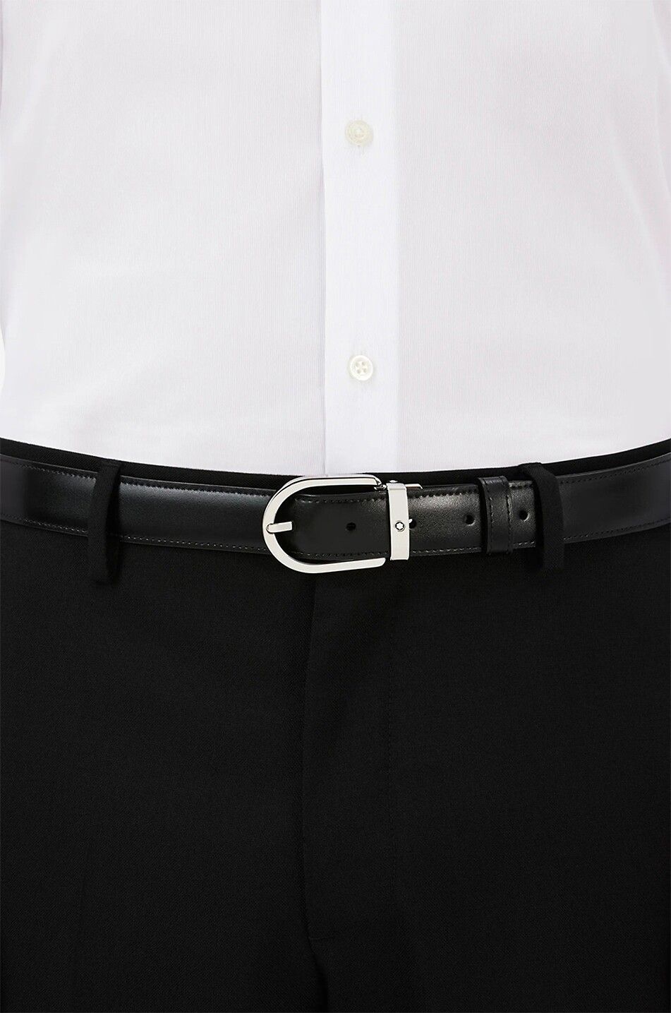 MONTBLANC Reversible leather belt Men BLACK 3