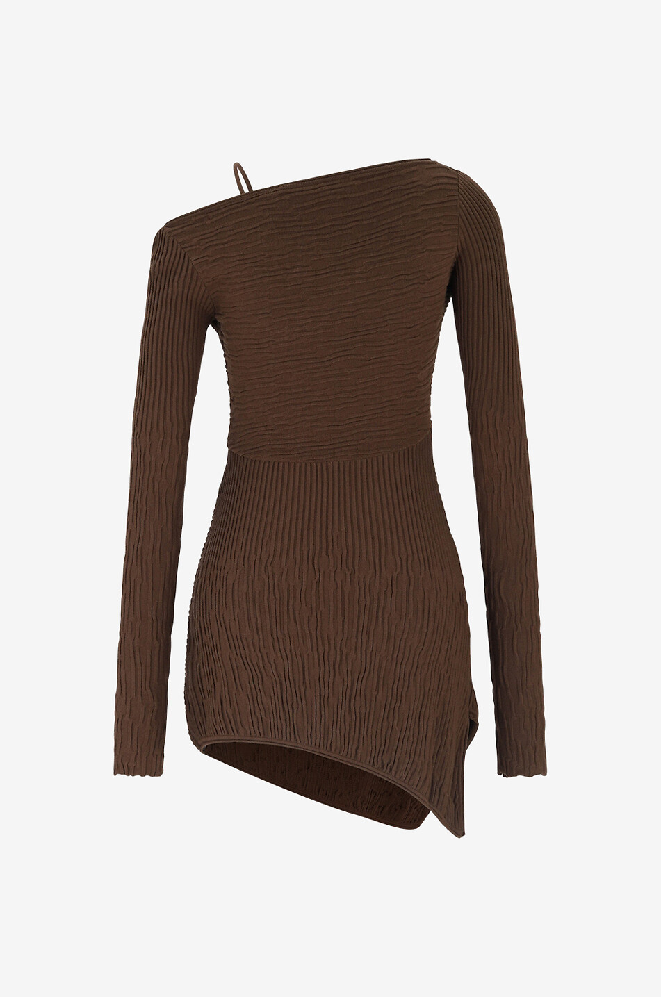 THE ATTICO Desai asymmetric mini knit dress Women BROWN 2
