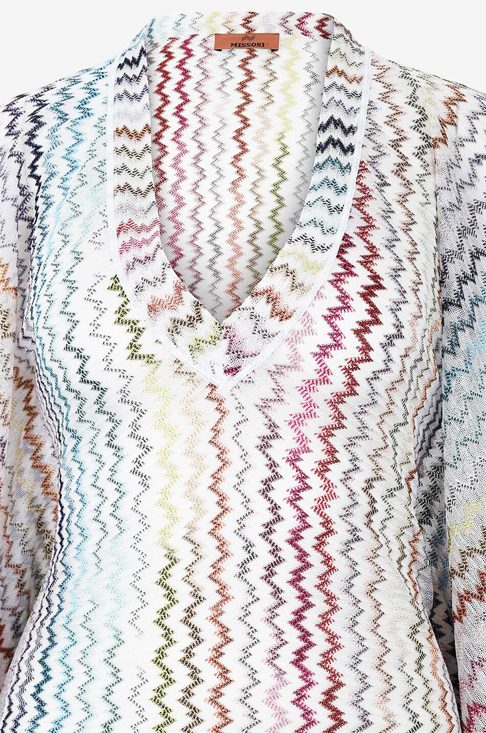 Kurz-Kaftan aus Strick mit Glitter-Zickzack