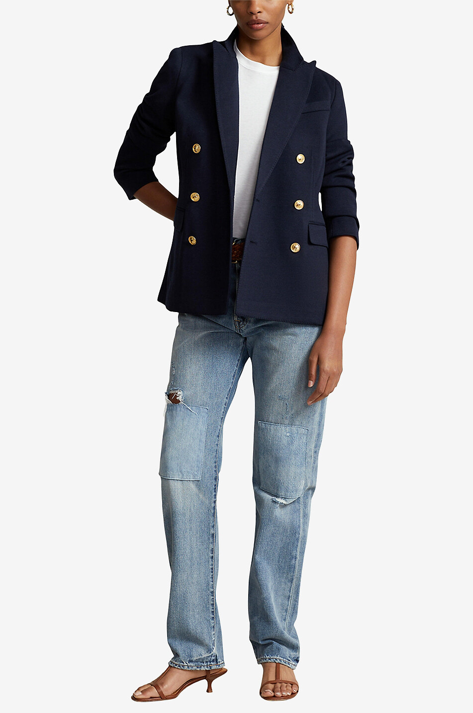 POLO RALPH LAUREN Blazer à boutonnage double cintré Femme BLEU FONCE 5