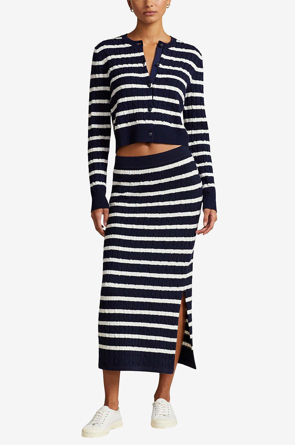 POLO RALPH LAUREN Gestreifter Strick-Midirock Damen BUNT 4