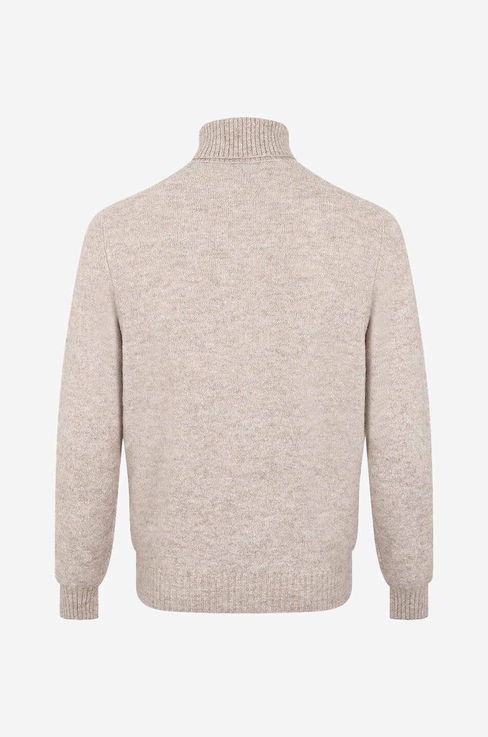 BRUNELLO CUCINELLI Pull à col roulé chiné en laine alpaga mélangée Homme Beige moyen 2