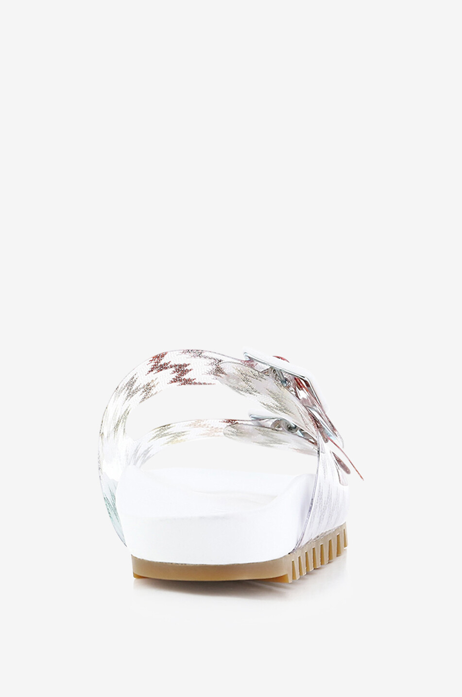 Pantoletten aus PVC und Zickzackstrick