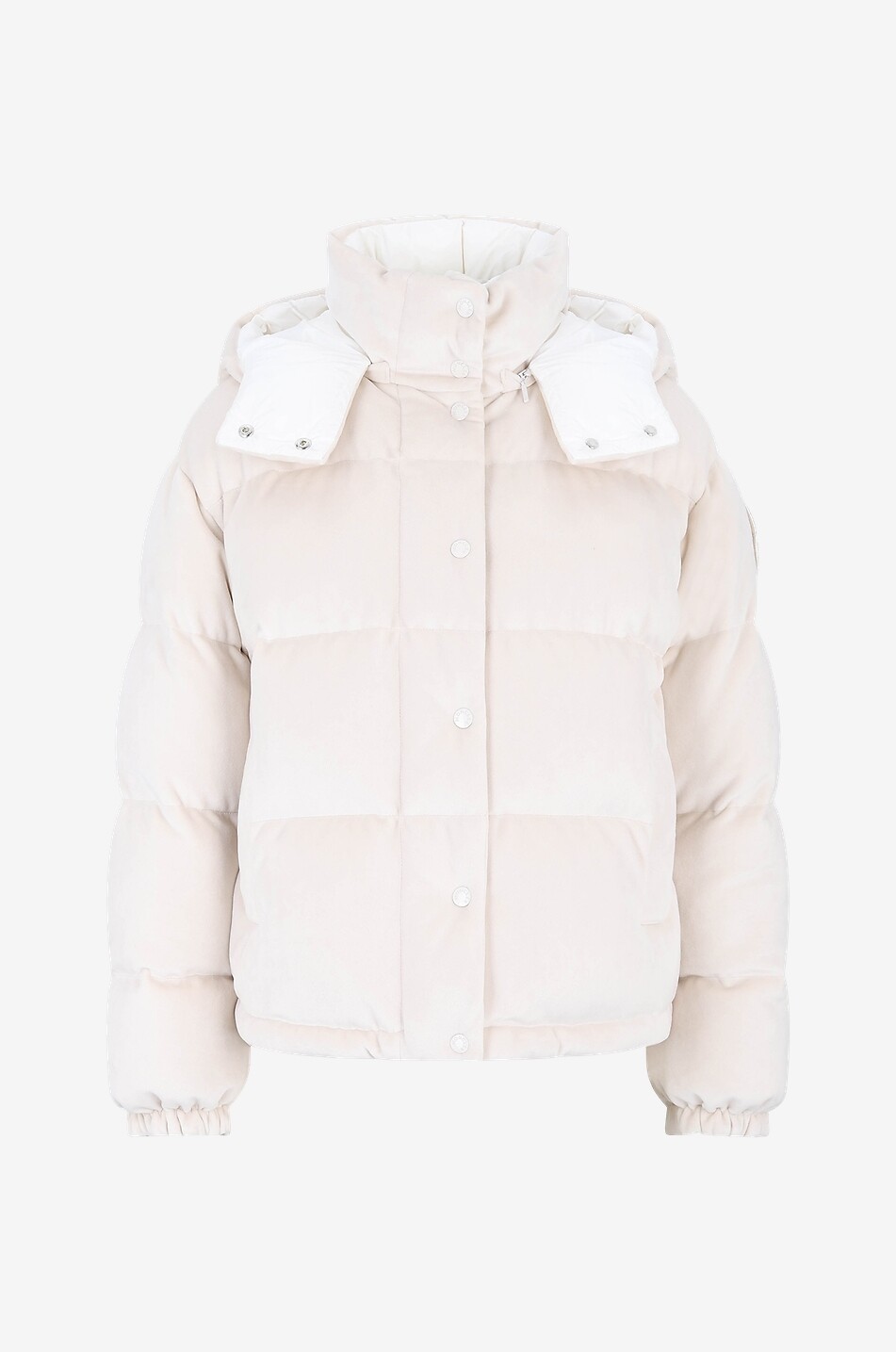 Kurze Daunenjacke aus Samt mit Kapuze Daos