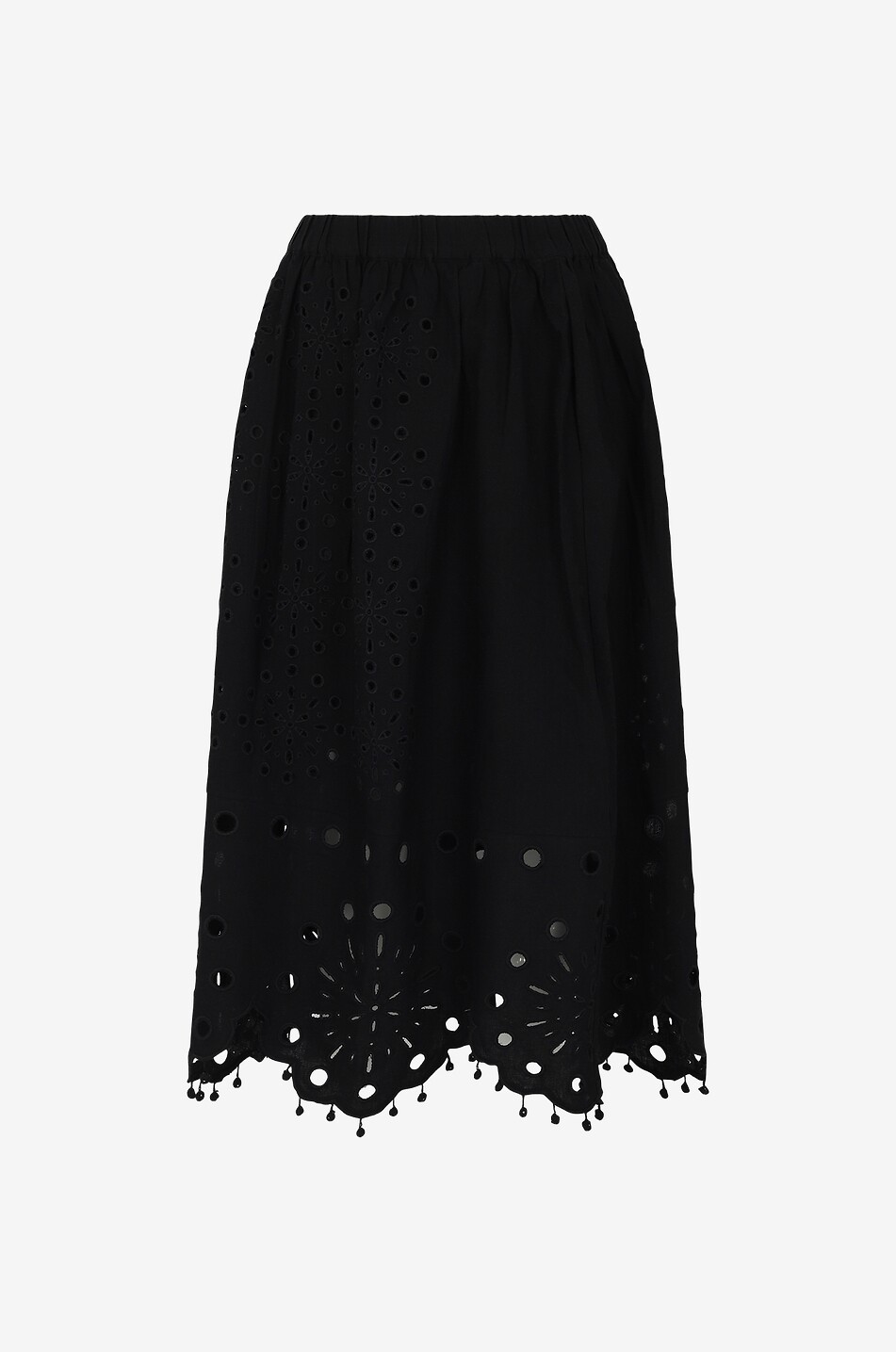 Jupe midi en coton et lin Addie