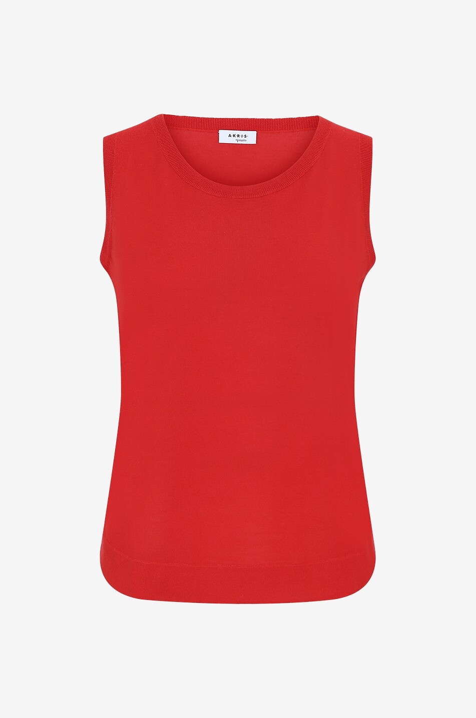 Sleeveless fine knit virgin wool jumper