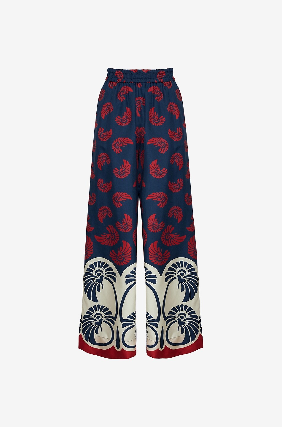 Pantalon large en soie Palazzo Palmetto Placé