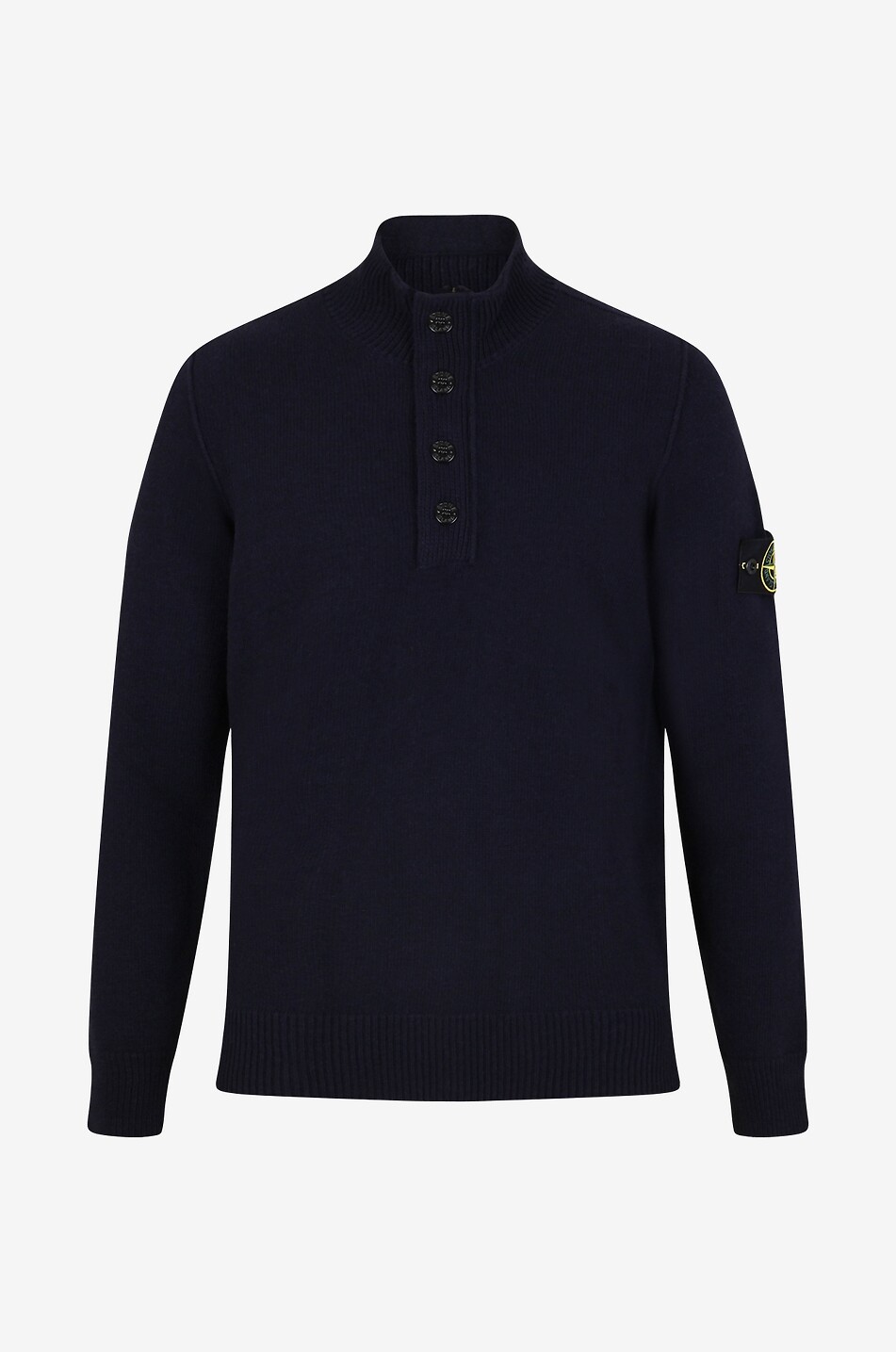 STONE ISLAND 540A3 chunky jumper with button-down stand-up collar Men DARK BLUE 1