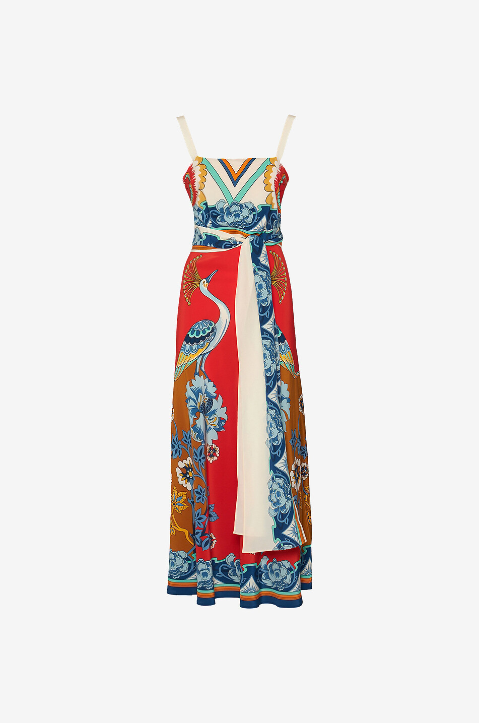 Slip-Around Taormina Placée long strappy silk dress