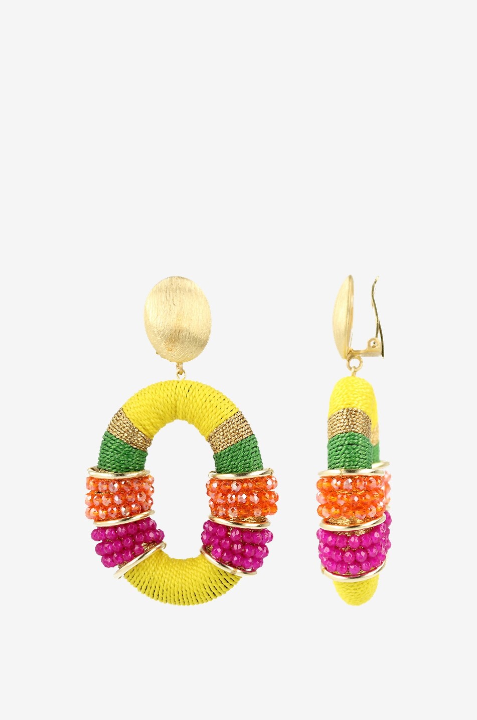 Clips d'oreilles Fuchsia Orange Elle Glassberry L