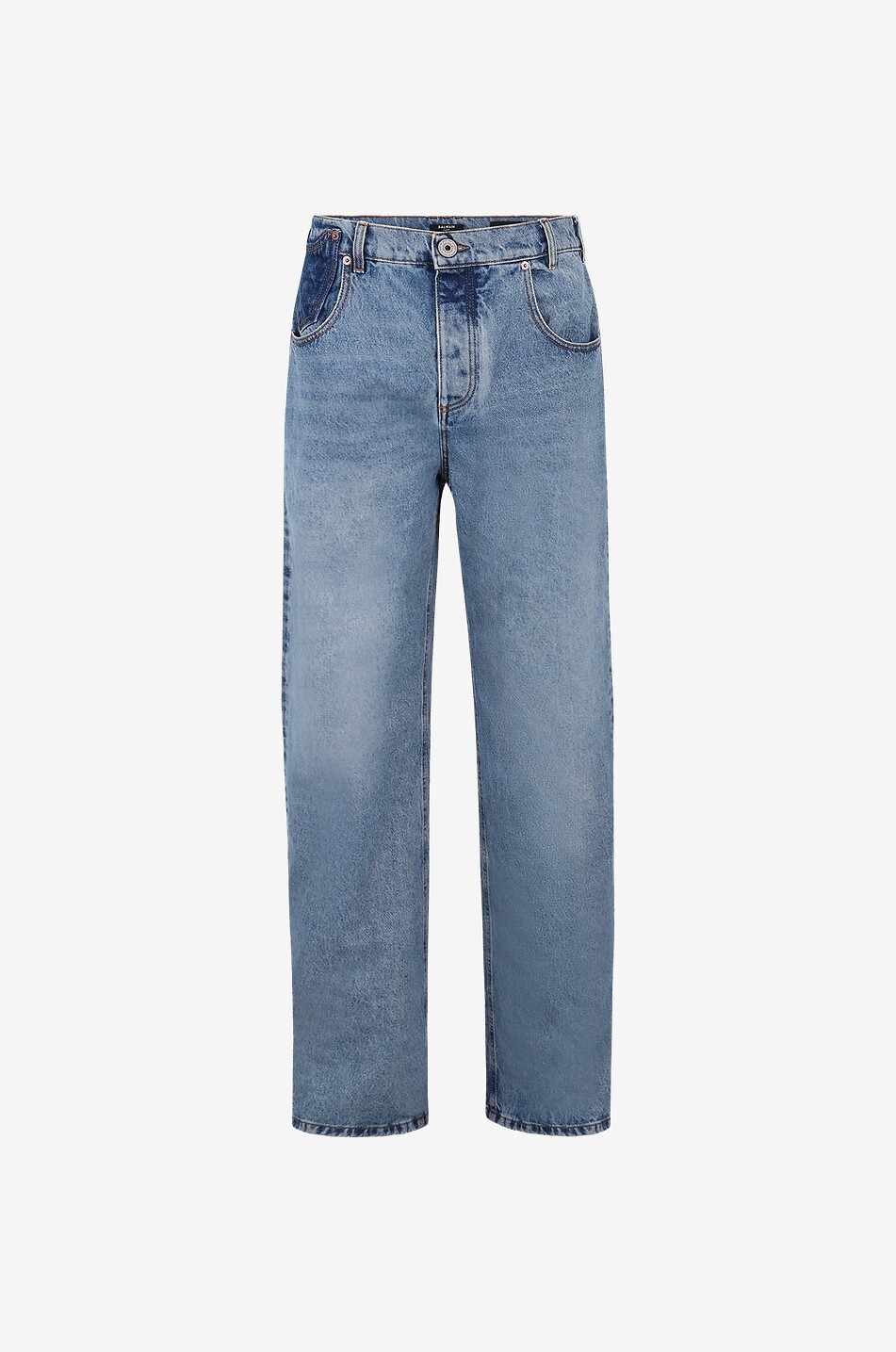 Lässig gerade Jeans mit Kontrast-Details